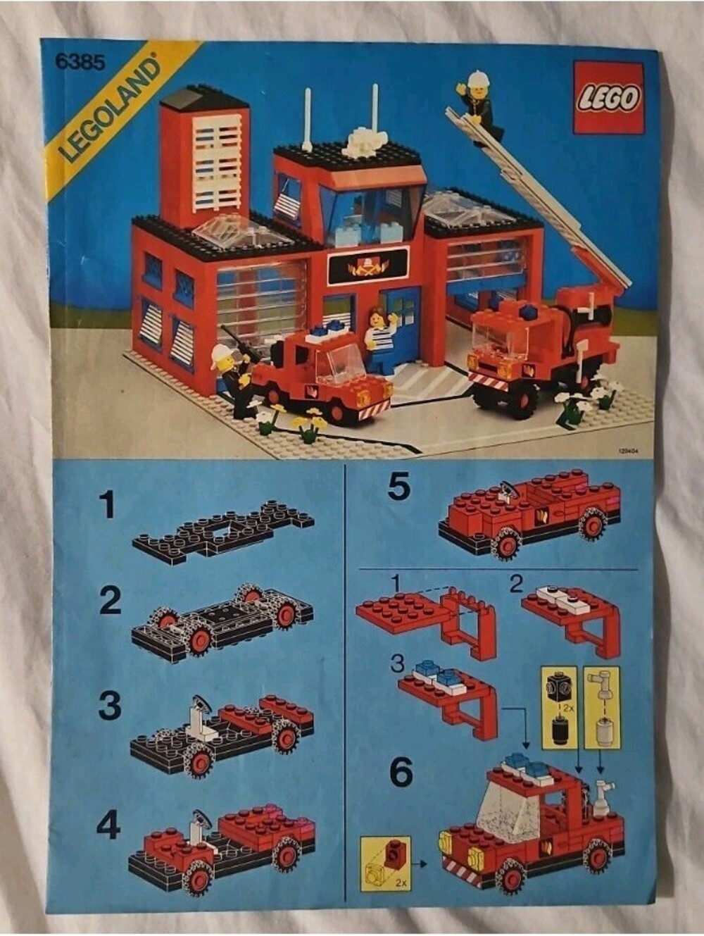 Vintage 1985 LEGO Legoland 6385 Fire House I Instruction Manual ONLY